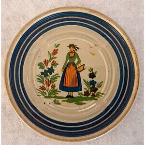 Vintage Dutch Girl Metal Coasters, Set of 4